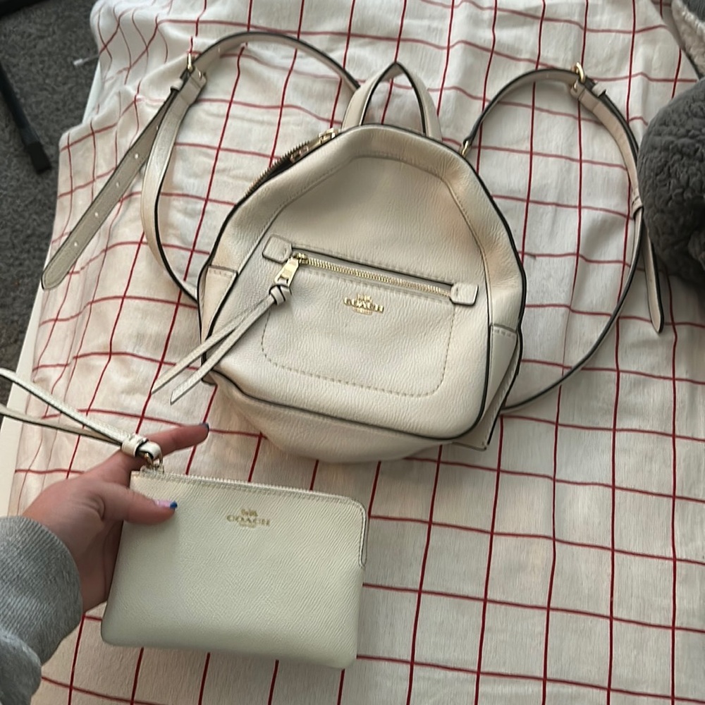 coach backpack and wallet set